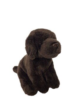 Geoffrey's Toy Box Chocolate Lab Dog Plush Sitting Stuffed Animal Puppy 9.5"